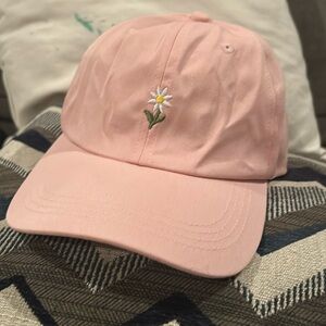 Womens Baseball hat embroidered Flower OS NEW